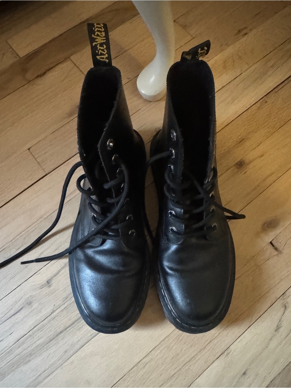 Dr. Martens Black Leather Lace-Up Boots woman’s sizing
